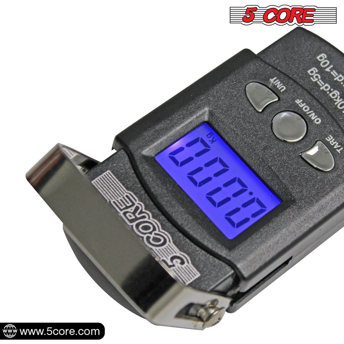 5Core Digital Luggage & Fishing Scale - 110lb/50kg LCD Display with Built-in Tape Measure