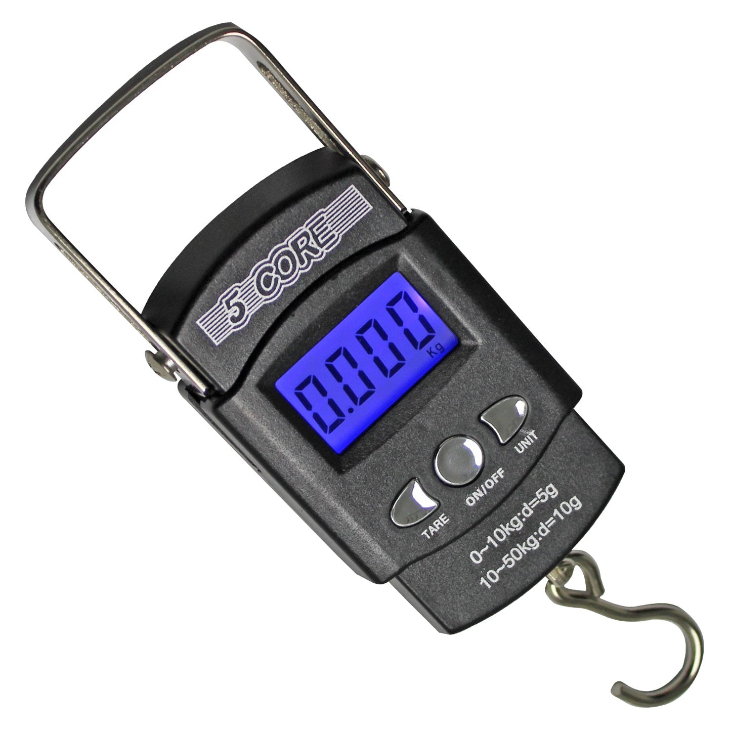 5Core Digital Luggage & Fishing Scale - 110lb/50kg LCD Display with Built-in Tape Measure