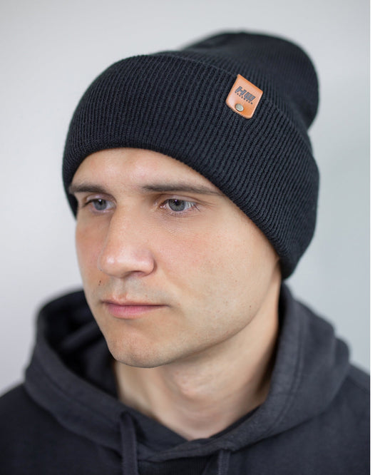 HAAKWEAR Knit Cuffed Beanie - Charcoal Black