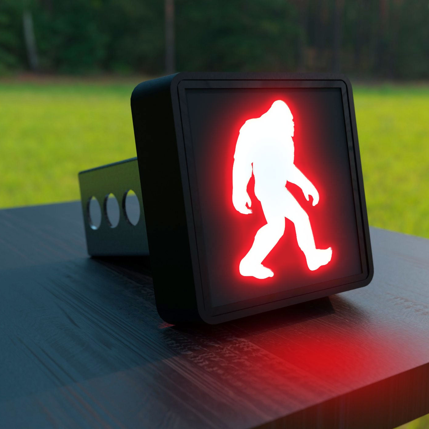 Wildman LED Hitch Cover - Universal 2-inch Receiver Brake Light with Sasquatch Design