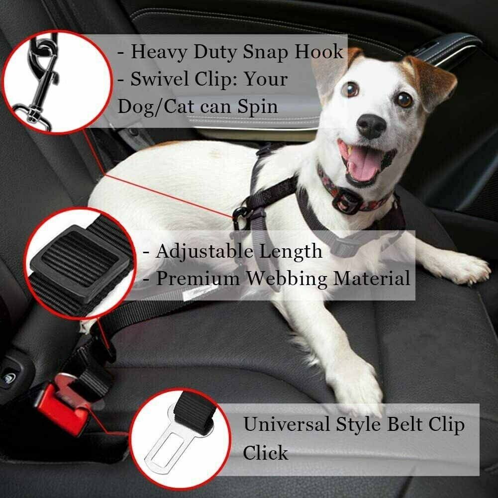 2 Pack Cat DOG PET Safety Seatbelt Car Vehicle Seat Belt Adjustable