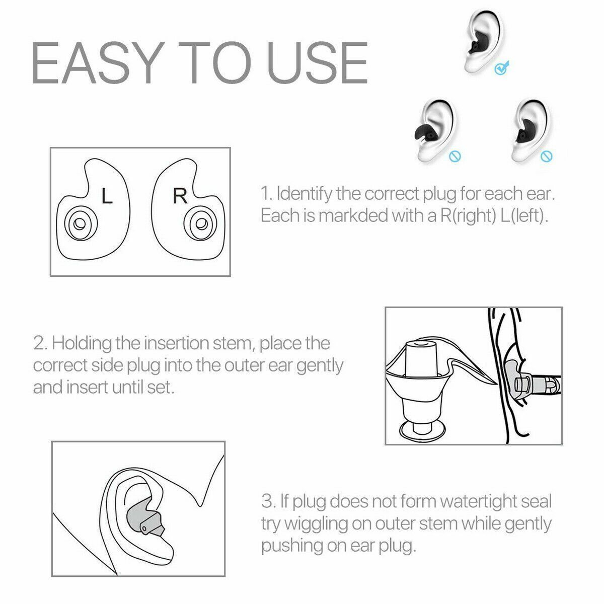 5/10 Pairs Soft Silicone Ear Plugs For Swimming Sleeping Anti Snore