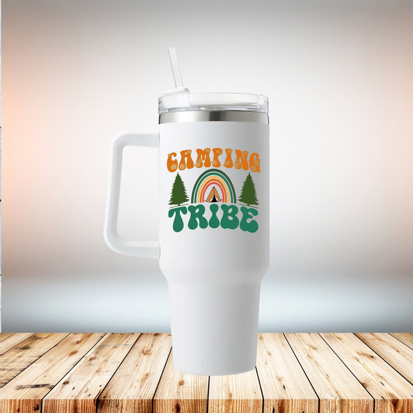 Camping Tribe 40oz Travel Mug - Insulated Stainless Steel Adventure Tumbler