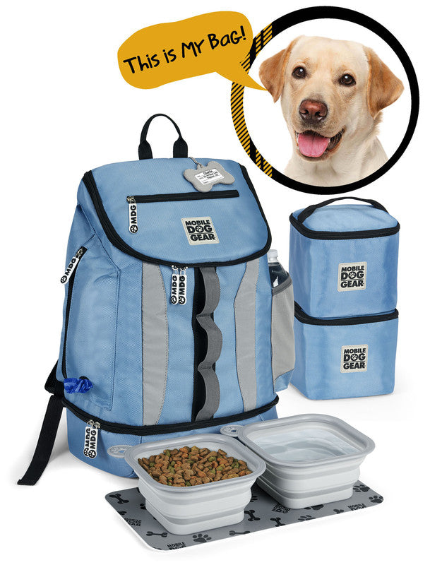 Mobile Dog Gear Week Away Backpack - Premium Pet Travel Organizer with Drop Bottom Storage