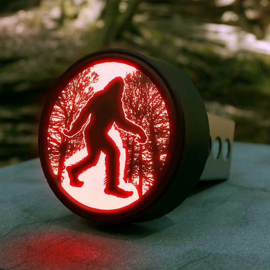 Wildman LED Hitch Cover with Brake Light - 2-inch Receiver Forest Scene Design