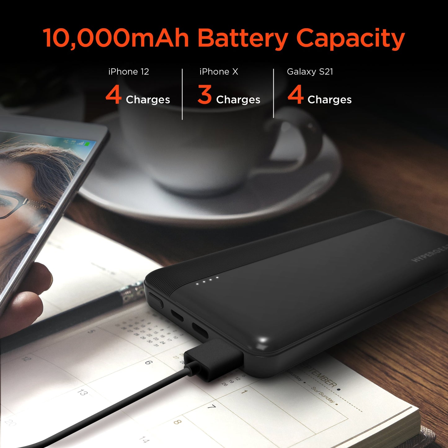 Hypergear 10000mAh 20W PD + USB Power Bank Black (15457-HYP)