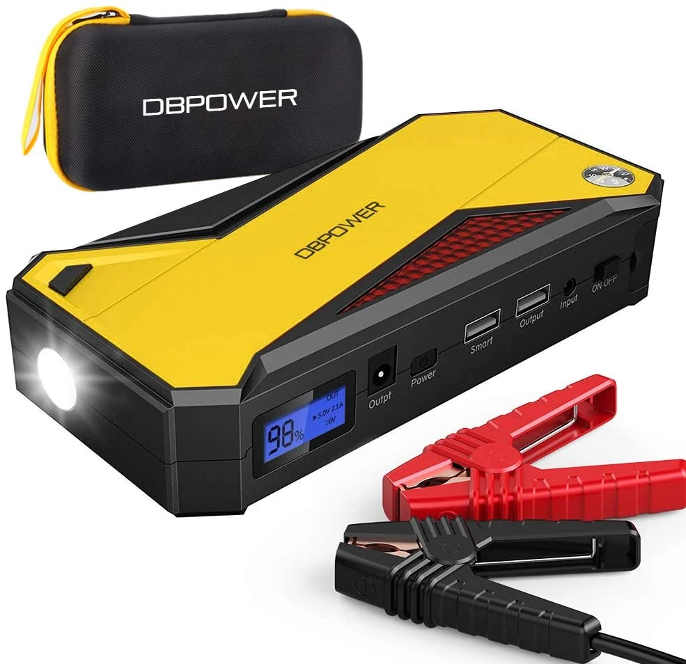 18000mAh Portable Car Jump Starter - 800A Peak Battery Booster with LED Emergency Light