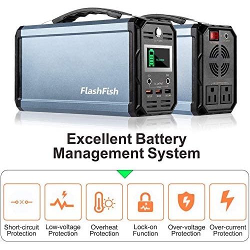 FlashFish 300W Solar Generator 60000mAh Portable Power Station