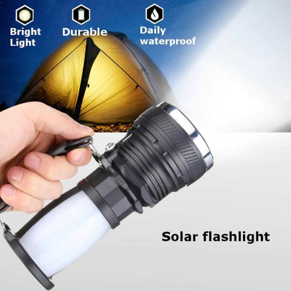 3-Mode Solar Camping Lantern - Multi-Function LED Light with Power Bank