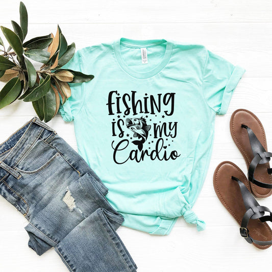 Fishing Is My Cardio Unisex T-Shirt - Comfortable Ring-Spun Cotton Fishing Enthusiast Tee