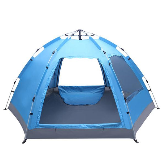 Instant Pop-Up Family Camping Tent - Waterproof 4-Person Automatic Setup with Double Doors