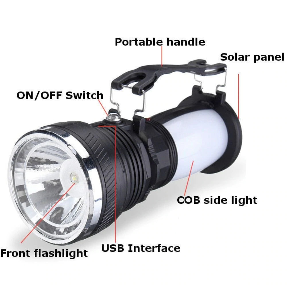 3-Mode Solar Camping Lantern - Multi-Function LED Light with Power Bank