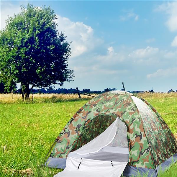 3-4 Person Camouflage Dome Tent - Waterproof Family Camping Shelter (6.56x6.56x4.43ft)