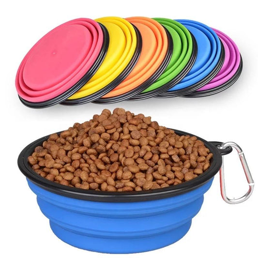 Collapsible Silicone Pet Travel Bowl - 1000ml Portable Dog & Cat Feeder