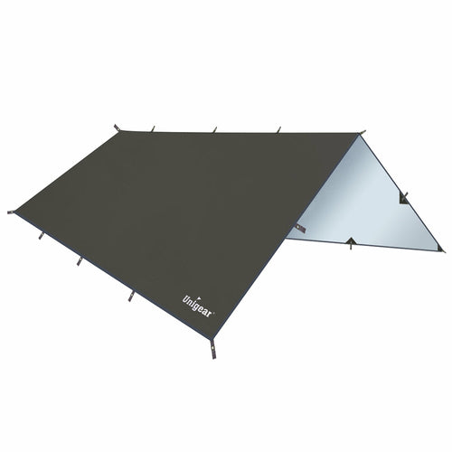 Waterproof Camping Rain Fly Tarp - 10x10ft Hammock Shelter with 210T Ripstop Material