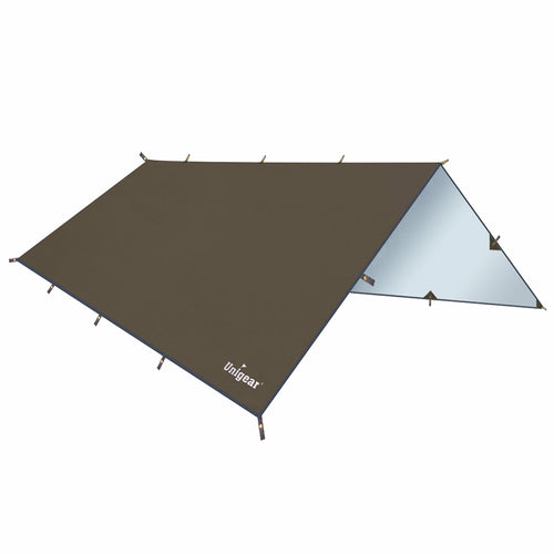 Waterproof Camping Rain Fly Tarp - 10x10ft Hammock Shelter with 210T Ripstop Material