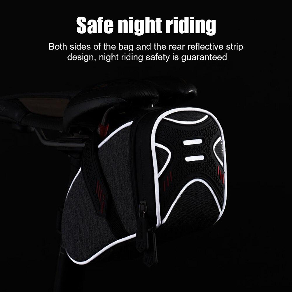 Waterproof MTB Bike Saddle Bag - Reflective Cycling Storage Pouch (7.48" x 4.33")