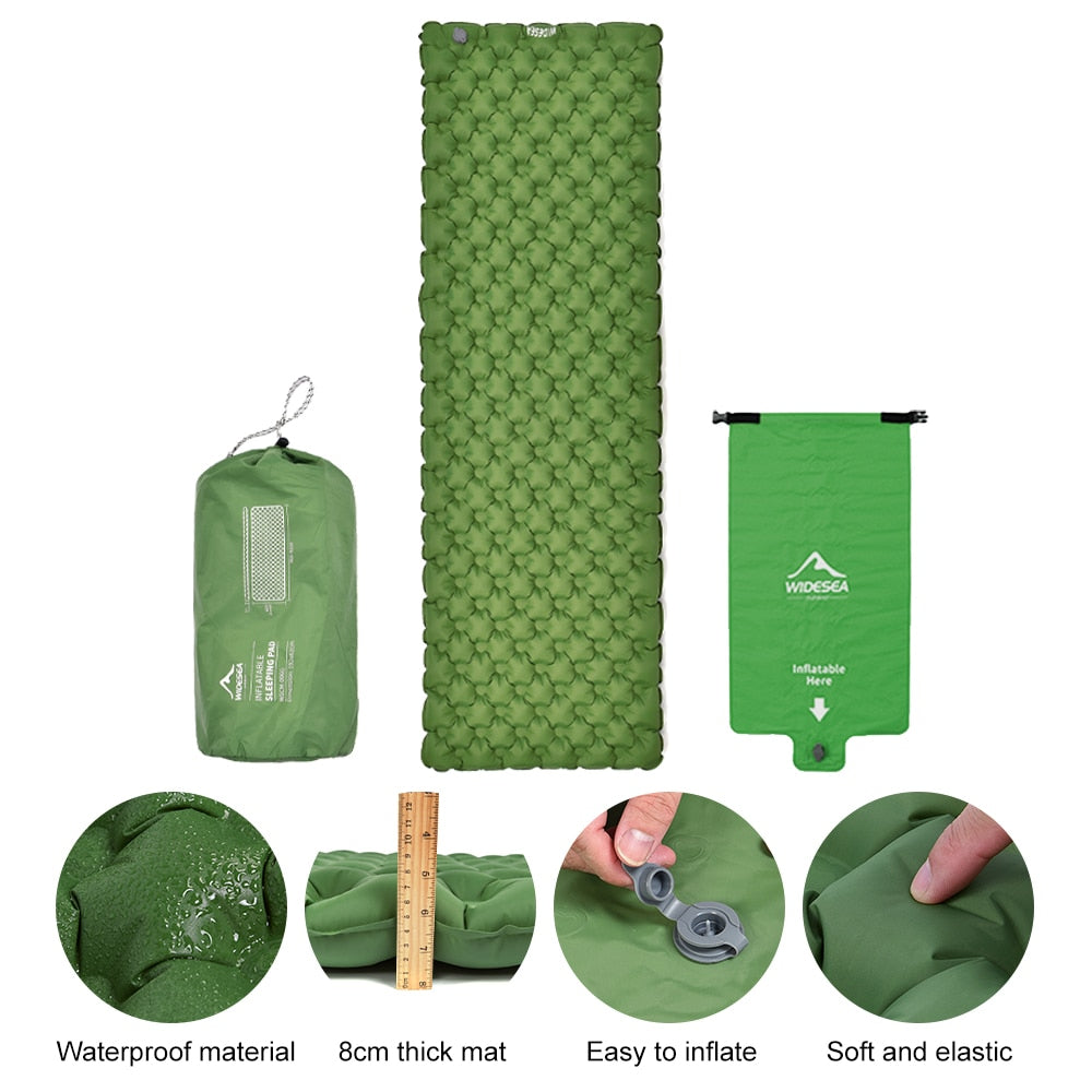 Camping Single Inflatable Mattress Outdoor Sleeping Pad Bed Ultralight