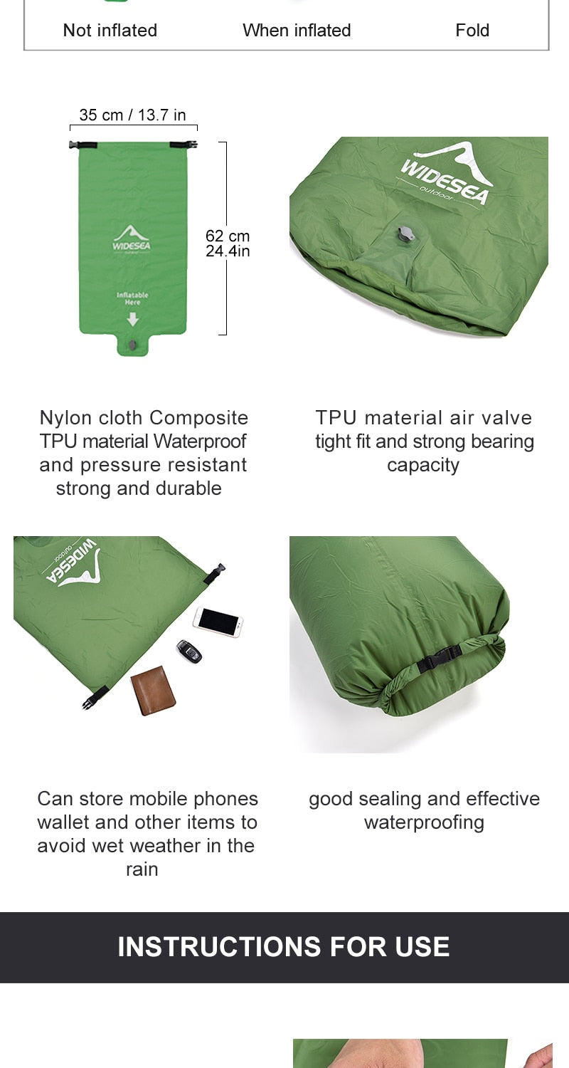 Camping Single Inflatable Mattress Outdoor Sleeping Pad Bed Ultralight