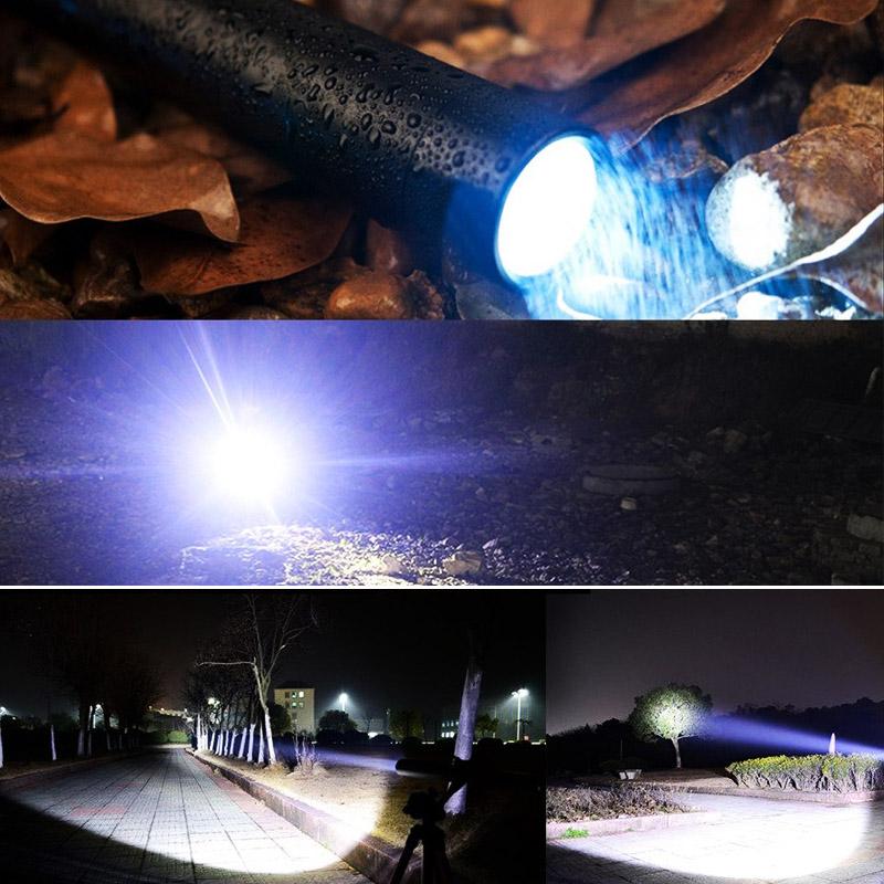 T6 LED Tactical Baseball Bat Flashlight - 450LM Rechargeable Security Defense Torch